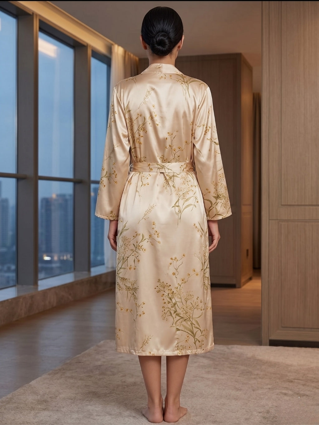 Floral Satin Nightdress & Robe Set