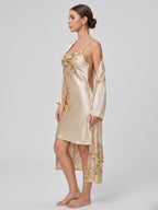 Floral Satin Nightdress & Robe Set