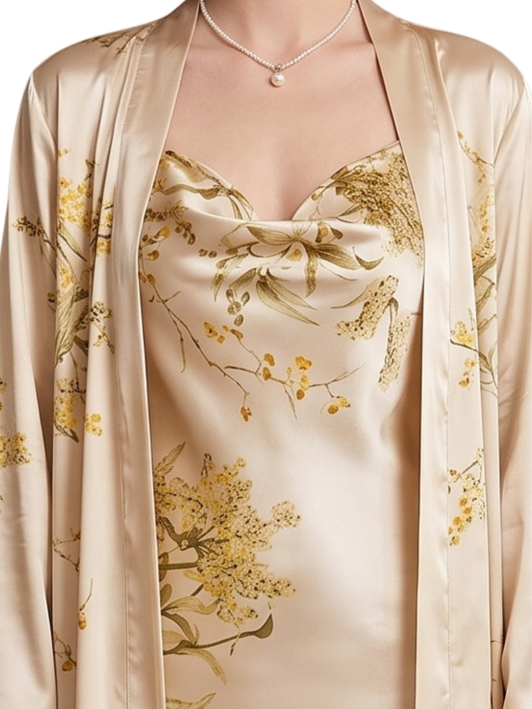 Floral Satin Nightdress & Robe Set