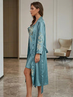 Floral Satin Nightdress & Robe Set