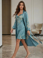Floral Satin Nightdress & Robe Set