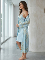 Floral Satin Nightdress & Robe Set