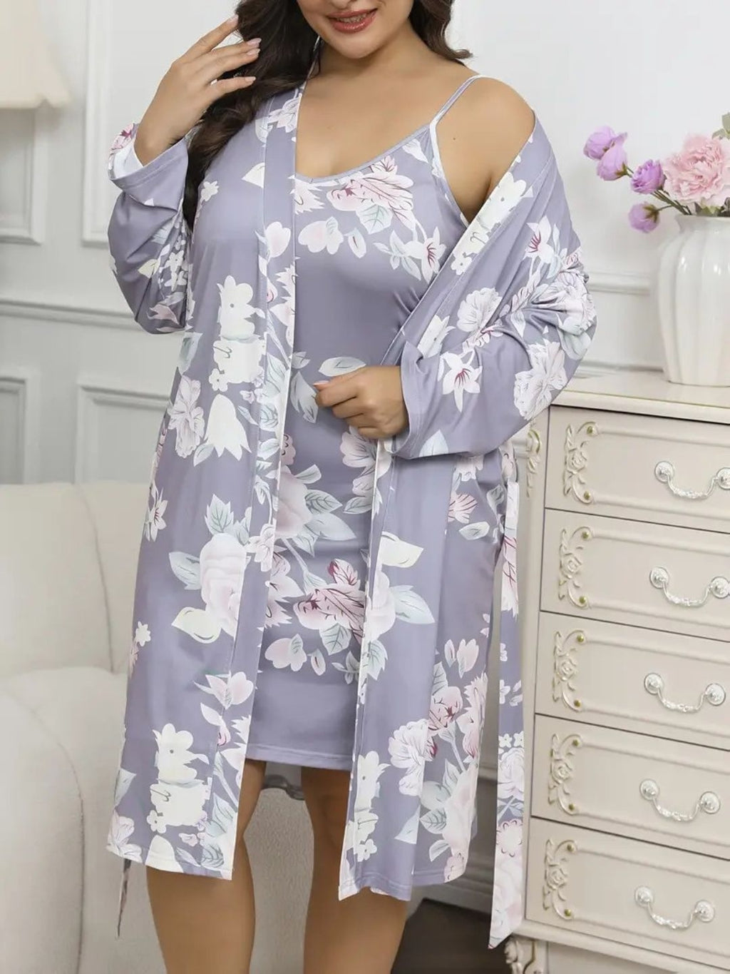 Women's Floral Robe Set