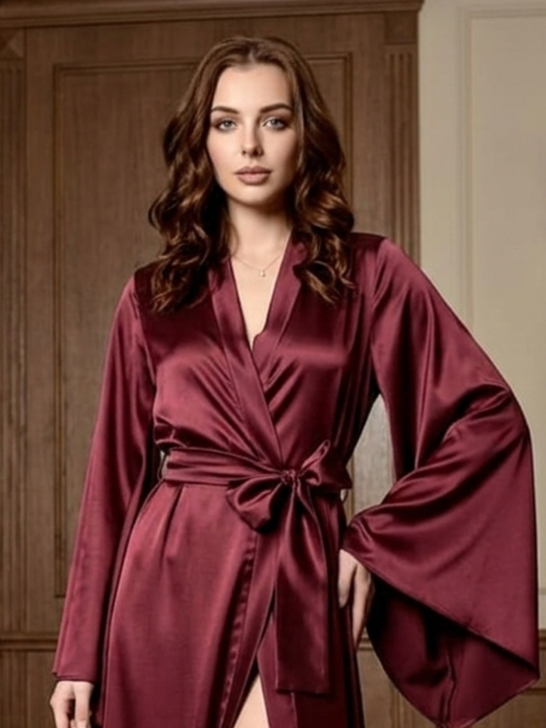 Satin Kimono Robe for Women