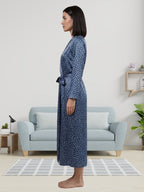 Women's Floral Satin Nightdress With Robe Set