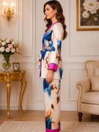Women's Printed Satin Nightsuits Set