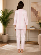 Women's Striped Satin Nightsuits Set