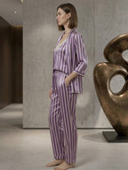 Women's Striped Satin Nightsuits Set