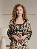 Leopard Print Nightwear Robe Set