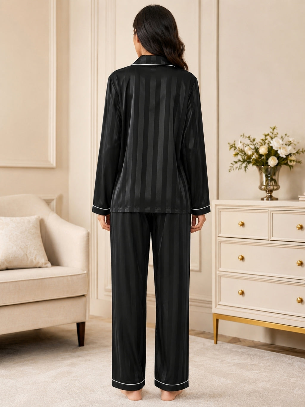 Women's Satin Sleepwear Pyjama Set