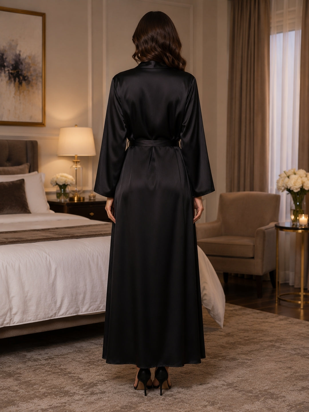 Side Open Nightgown & Robe Set