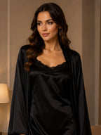 Side Open Nightgown & Robe Set