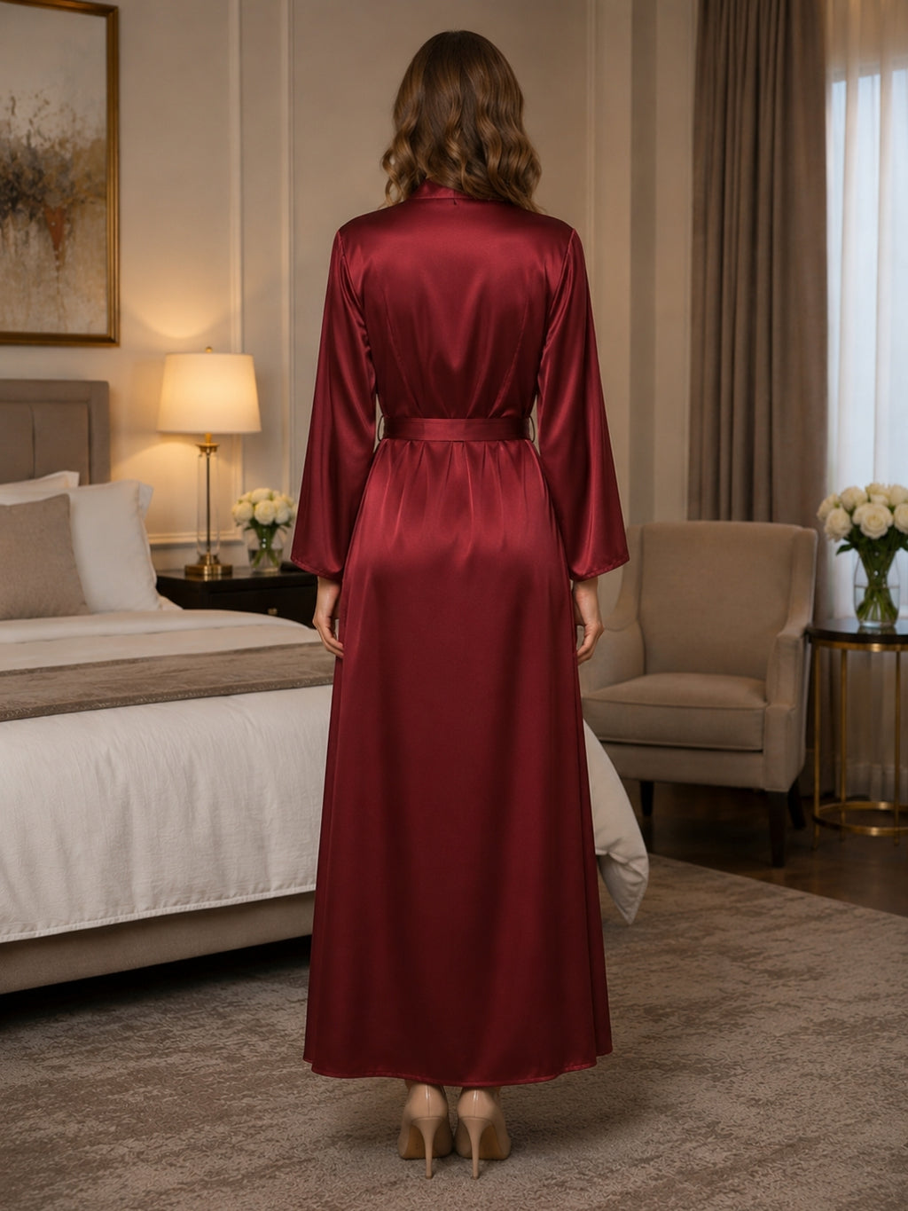 Side Open Nightgown & Robe Set