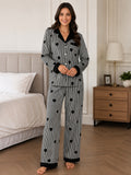 Women's Print Striped Nightsuits Set