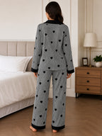 Women's Print Striped Nightsuits Set