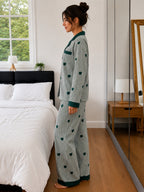 Women's Print Striped Nightsuits Set