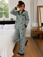 Women's Print Striped Nightsuits Set