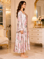 Floral Print Satin Nightgown & Robe Set