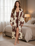 Floral Satin Robe & Nightdress Set