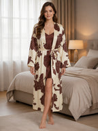Floral Satin Robe & Nightdress Set