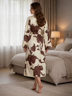 Floral Satin Robe & Nightdress Set