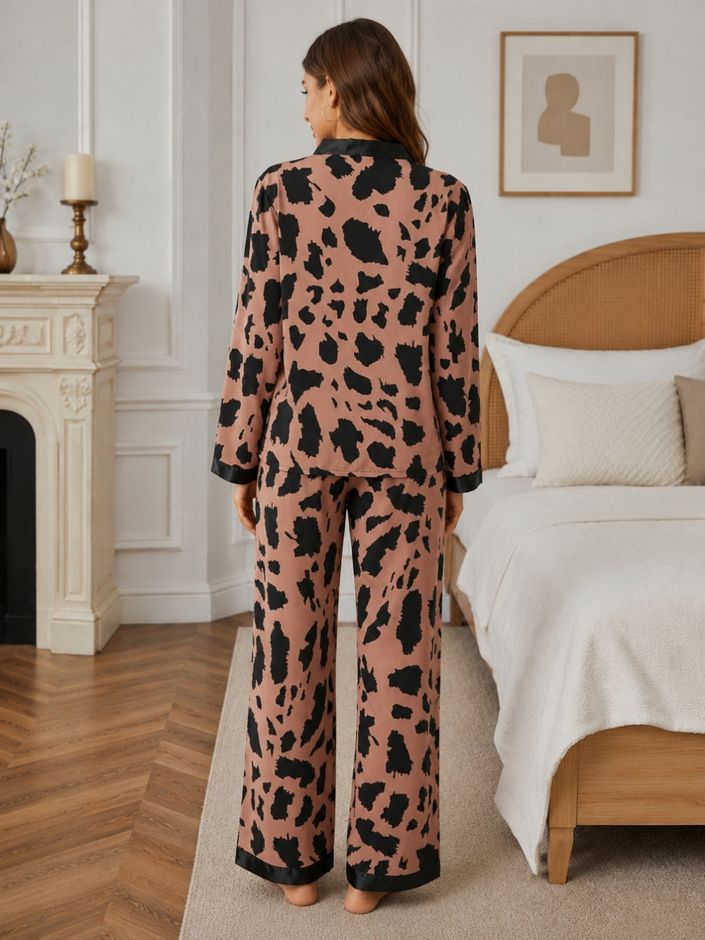 Women's Printed Satin Nightsuits Set