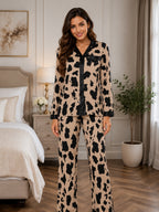Women's Printed Satin Nightsuits Set