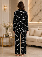 Women's Striped Satin Nightsuits Set