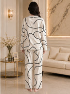 Women's Striped Satin Nightsuits Set