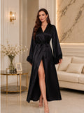 Satin Night Robe Flared sleeve Sleepwear