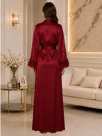 Satin Night Robe Flared sleeve Sleepwear
