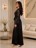 Satin Lace Maxi Robe Sleepwear
