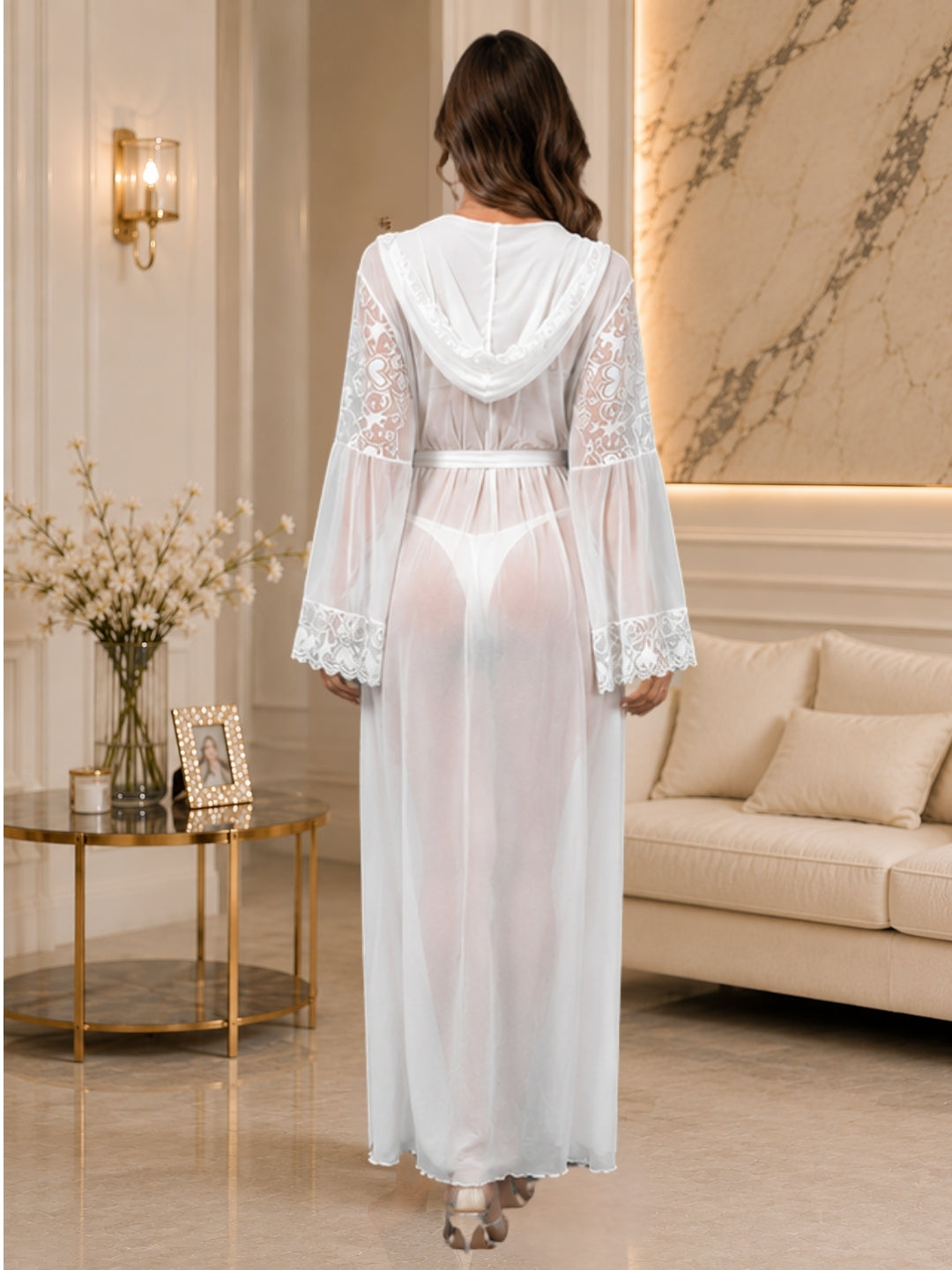 Satin Lace Maxi Robe Sleepwear