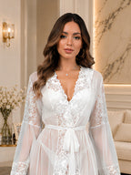 Satin Lace Maxi Robe Sleepwear