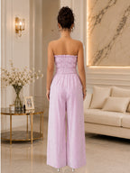 Women's Striped Strapless Jumpsuit