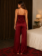 Satin Cami & Lace Pants Set