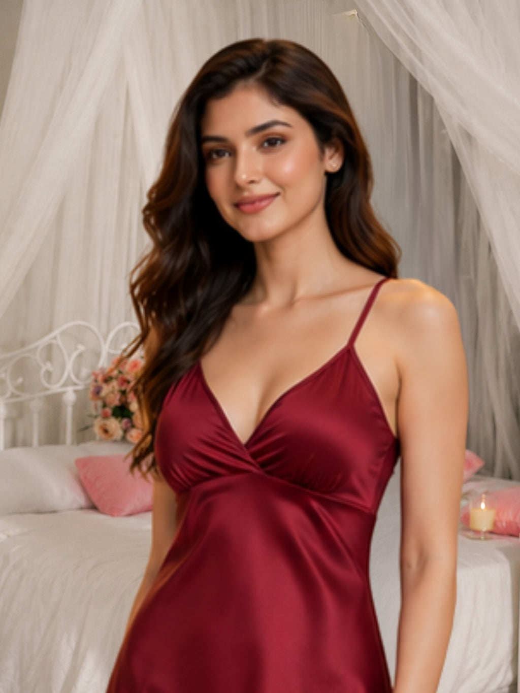 Women's Satin Slip Babydoll