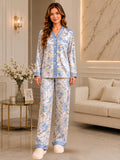 Floral Print Satin Nightsuit Set