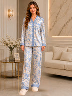 Floral Print Satin Nightsuit Set