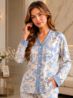 Floral Print Satin Nightsuit Set