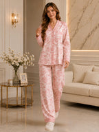 Floral Print Satin Nightsuit Set