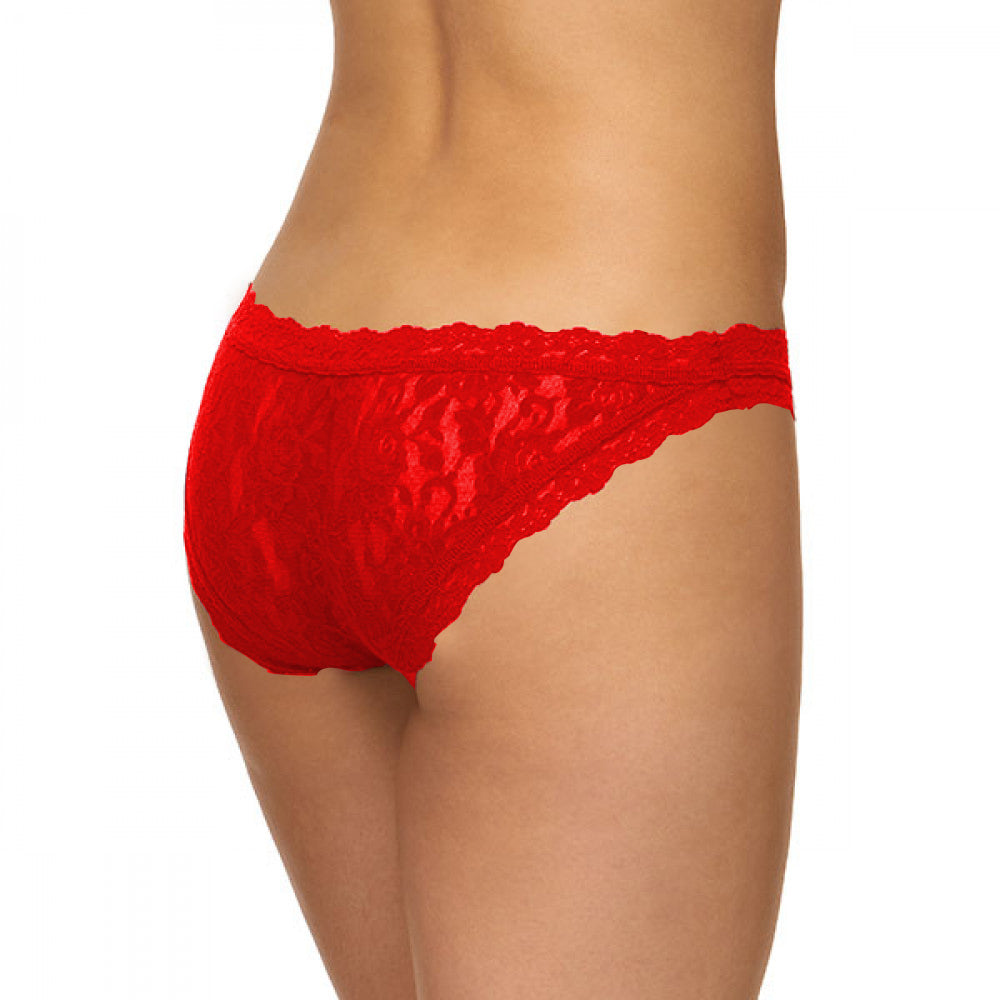 Women's Floral Lace Scalloped Edge Bikini Panty