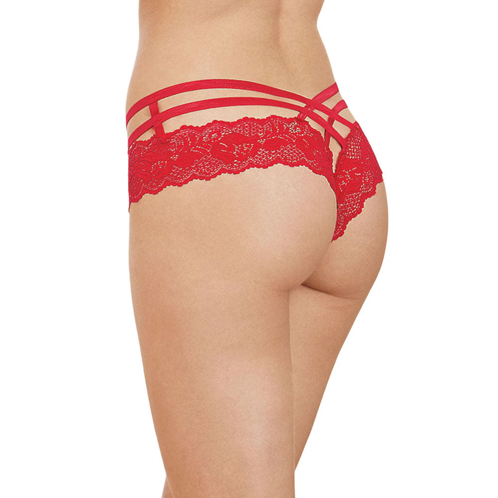 Women's Multi-Strap Floral Lace Hipster Panty