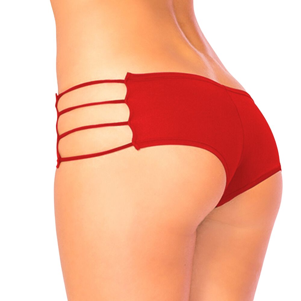 Women's Solid Boyshort Panty With Multi-Strap Sides