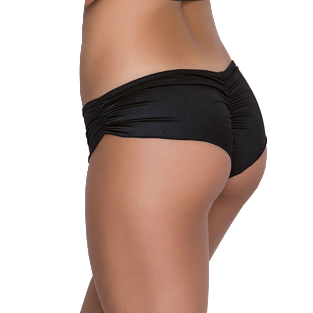 Women's Solid Boyshort Panty With Ruched Sides