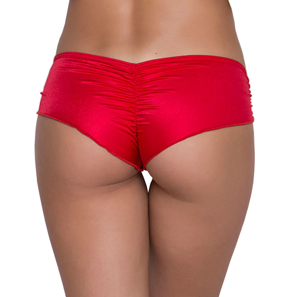 Women's Solid Boyshort Panty With Ruched Sides