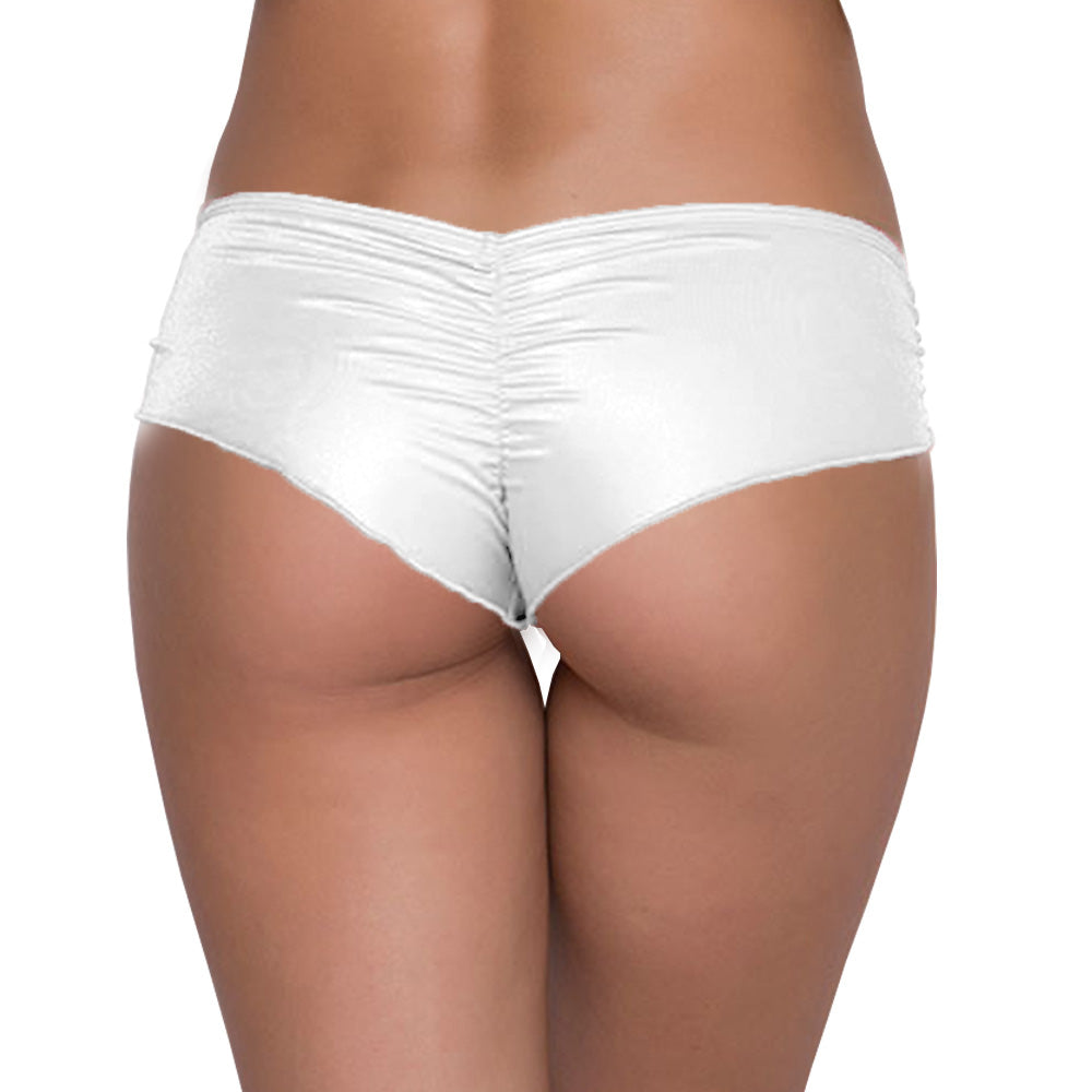 Women's Solid Boyshort Panty With Ruched Sides