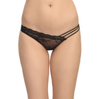 Women's Floral Lace Panty With Triple-Strap Side