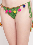 Crochet Bikini Set With Multicolour Tassel Trim